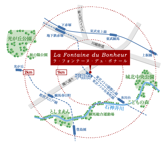 La Fontaine du Bonheur ラ・フォンテーヌ・デュ・ボナール周辺